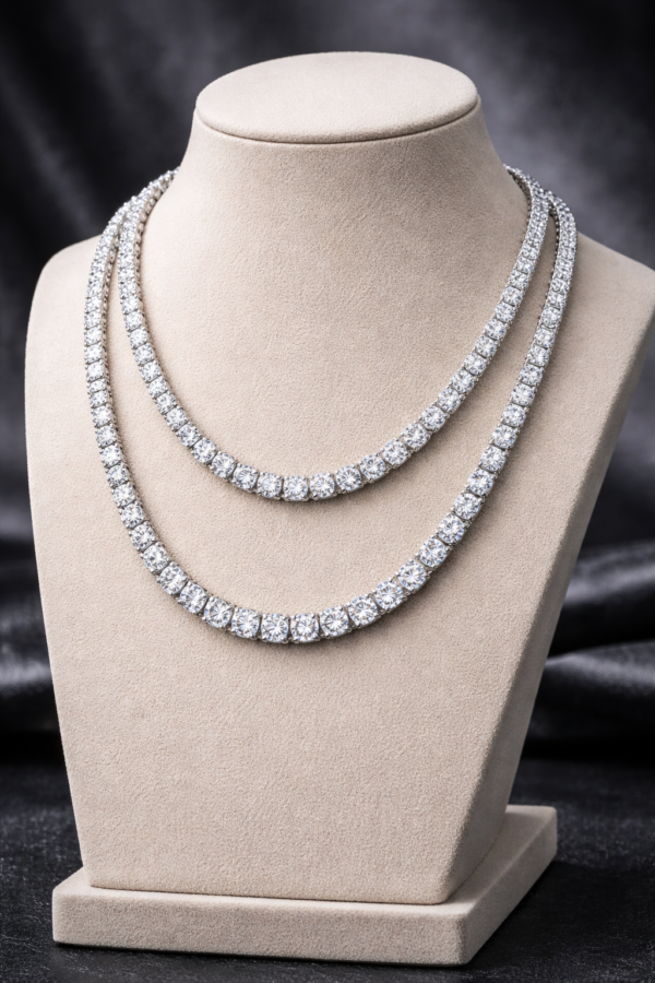 Moissanite Tennis Chain Silver