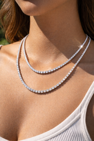 Moissanite Tennis Chain Silver