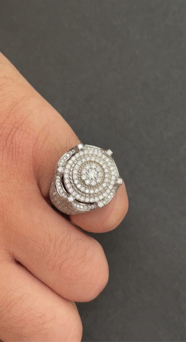 Moissanite Crown Ring Silver