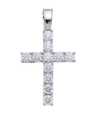 Moissanite Silver Cross Pendant