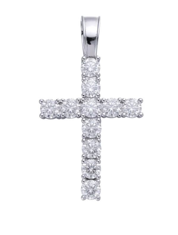 Moissanite Silver Cross Pendant