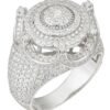 Moissanite Crown Ring Silver