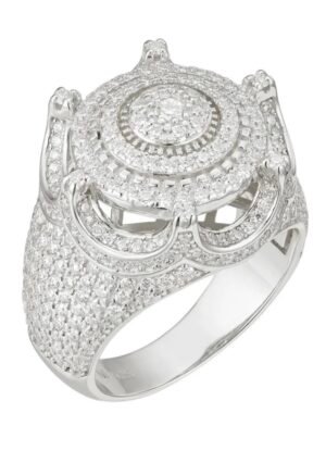 Moissanite Crown Ring Silver