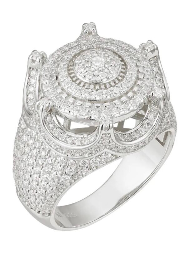 Moissanite Crown Ring Silver
