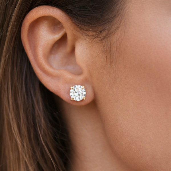 14K Yellow Gold Stud Earrings