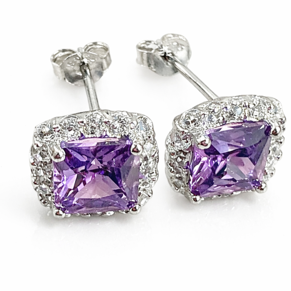 Amethyst Cushion Earrings