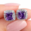 Amethyst Cushion Earrings