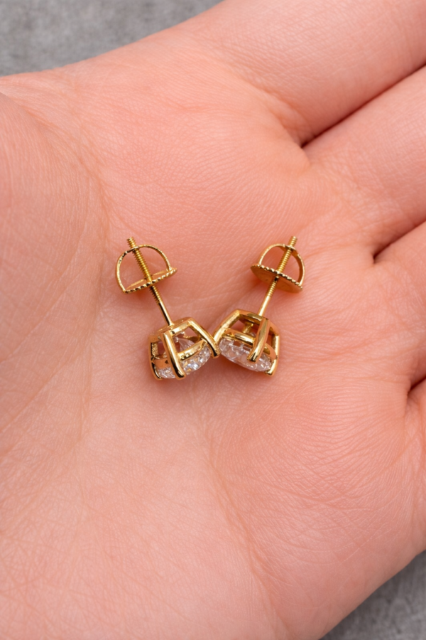 14K Yellow Gold Stud Earrings