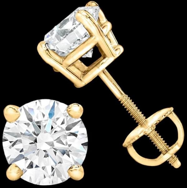 14K Yellow Gold Stud Earrings